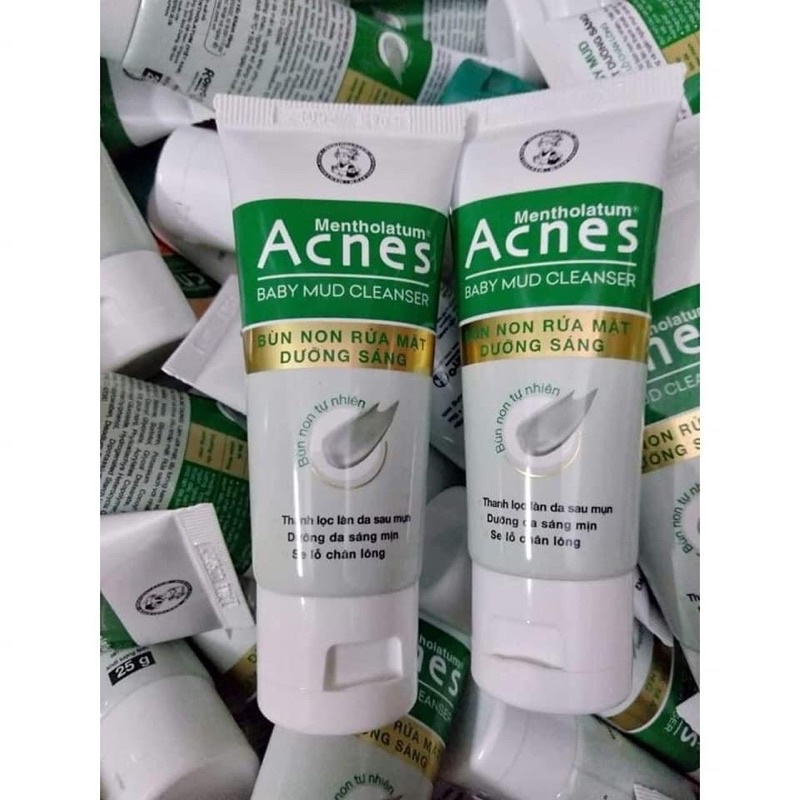[ Sét 10 tuýt ] Sữa rửa mặt bùn non ACNES BABY MUD ** Hàng mẫu tuýp 25g