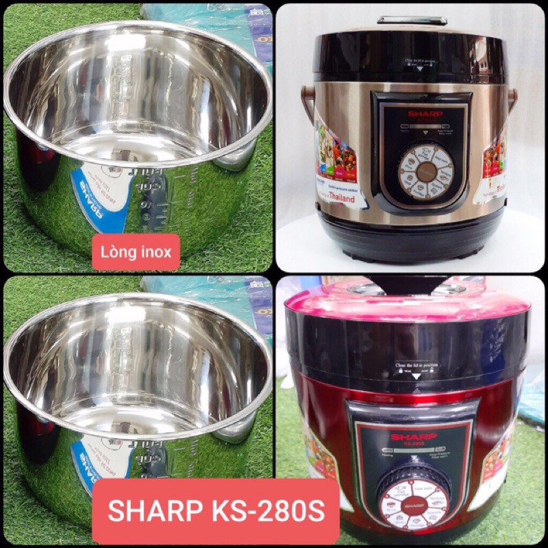 [Free ship] Nồi Áp Suất Điện Đa Năng Sharp KS-180S/KS-1800 Lòng Inox