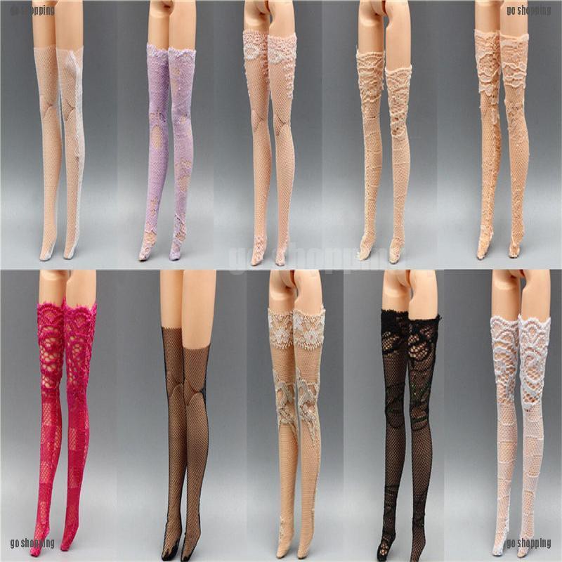 {go shopping}3 Pairs Random Doll Lace Socks Long Stockings For 1/6 Dolls Accessories