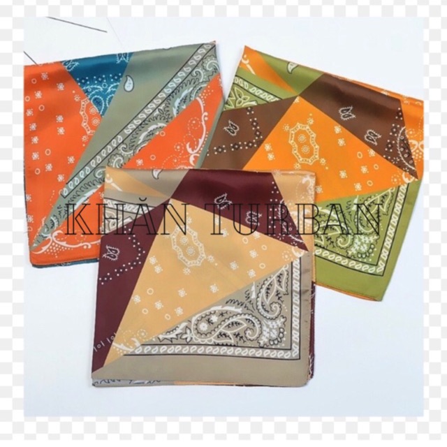 Khăn bandana lụa vuông size 53x53cm choàng cổ siêu dễ thương - Khăn turban