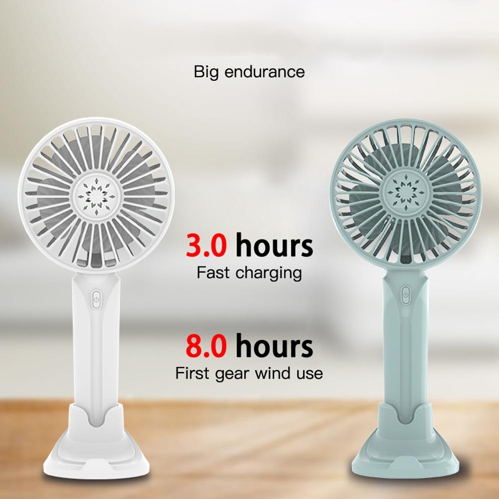 Quạt làm mát cầm tay 2000mAh có giá đỡ điện thoại sạc usb tiện dụng