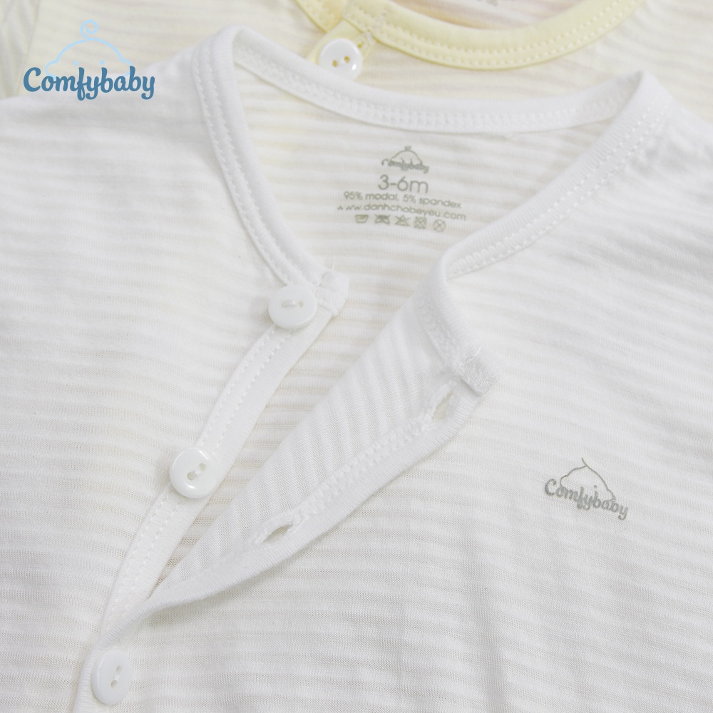 NEW - Bộ quần áo cộc cho bé 100% Cotton Lụa – Comfybaby Siêu nhẹ - thoáng mát QACF22042021 size 3-12 tháng