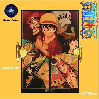 Tranh treo tường trang trí nội thất hình One Piece kích thước 35x50cm