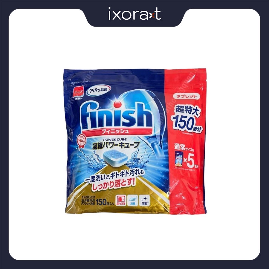 Viên rửa bát Finish All In 1 Max Dishwasher Tablets túi 150 viên không độc hại, an toàn sức khỏe hàng nội địa nhật bản