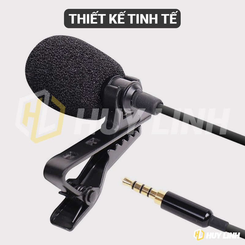 [Mã ELHACE giảm 4% đơn 300K] Micro cài áo Lavalier Microphone GL119 hàng chuẩn 3 Ring - Jack 3.5mm cho điện thoại