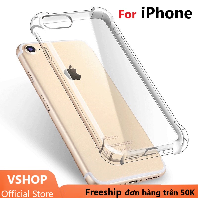 Ốp Lưng Iphone Silicon Trong Suốt 12Promax/11promax/xsmax/xr/66s78plus/678 Loại 4 Góc chống sốc và loại siêu mỏng