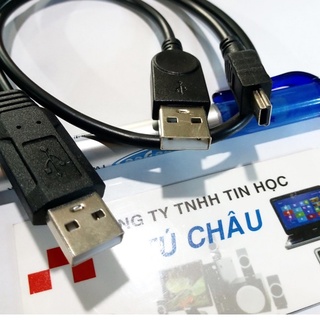 Cáp Mini USB: 2 đầu USB ra Mini USB (Cáp kts Mp3 - Hình Thang) / Cáp dài 60Cm