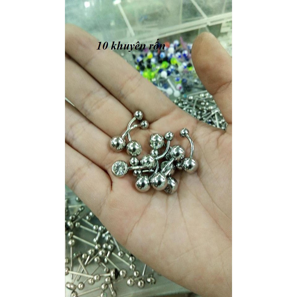 Combo 50 khuyên xỏ cơ bản kèm 50 kim xỏ (chi tiết kéo sang xem ảnh và phần mô tả sản phẩm)