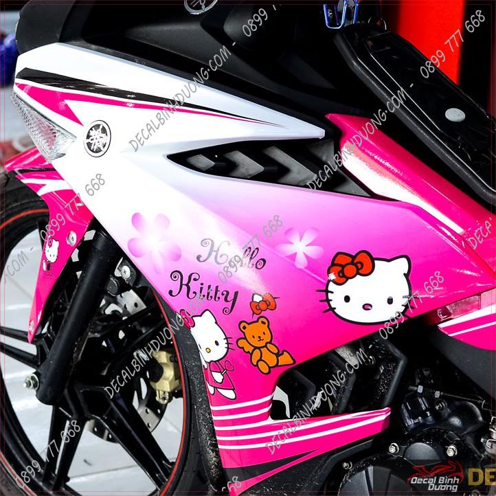 Tem Exciter 150, Tem Trùm Exciter 150 Hello Kitty Hồng Trắng Siêu Đẹp