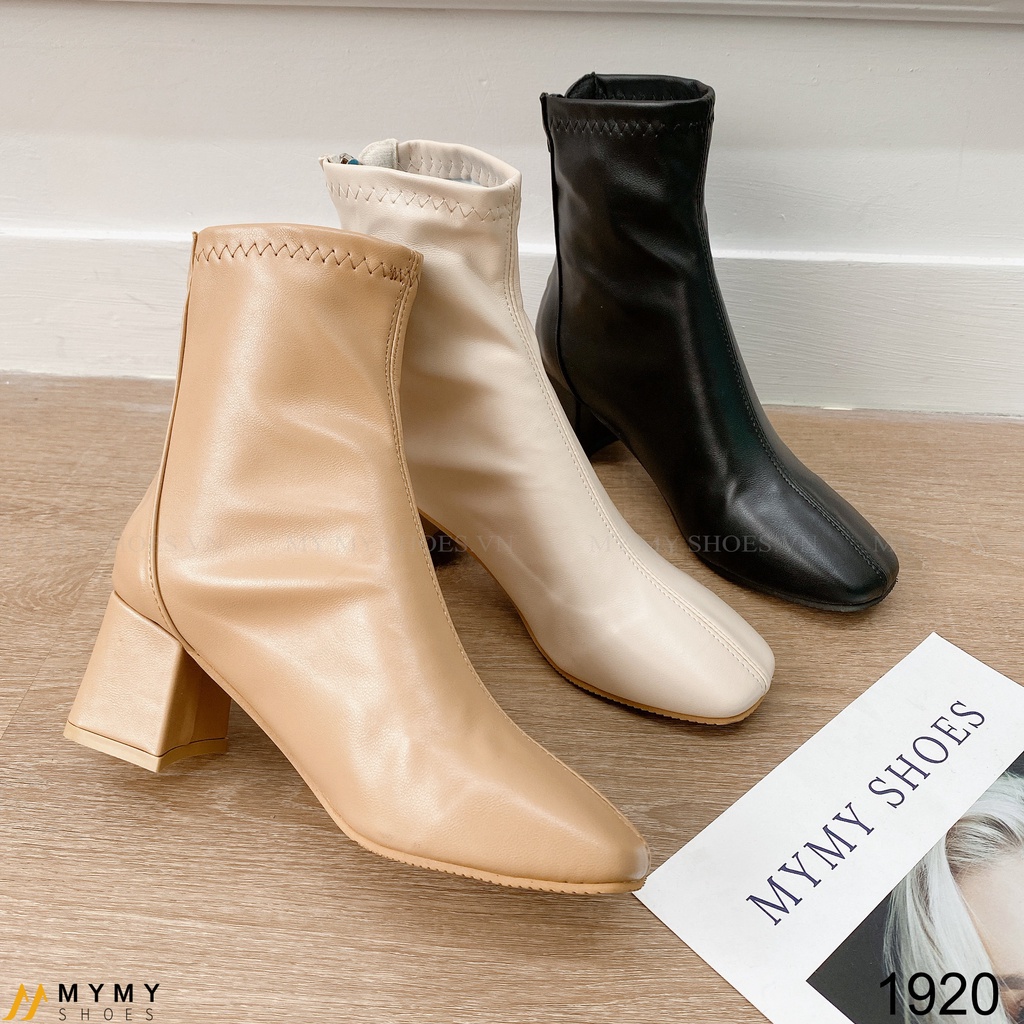 1920 Boot da lì khóa sau mũi vuông gót vuông 5p | BigBuy360 - bigbuy360.vn