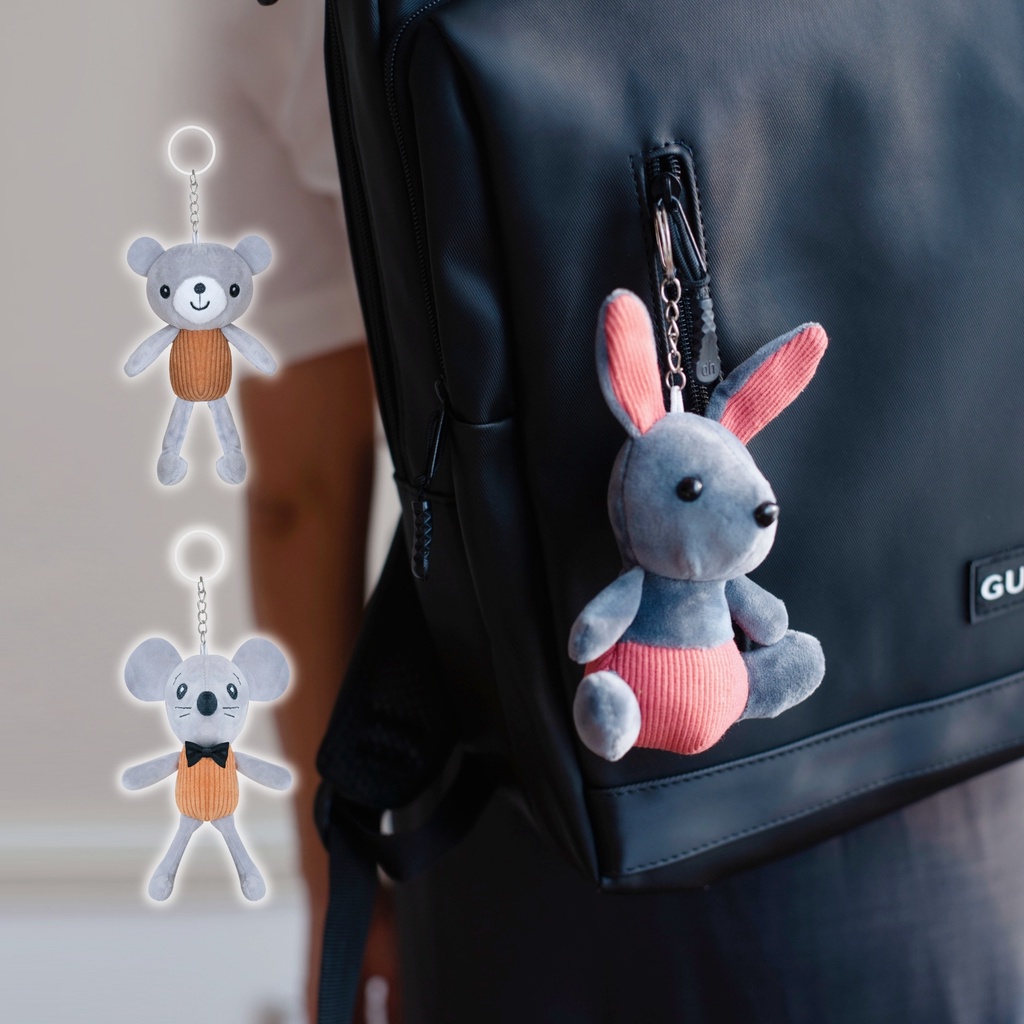 Balo charm treo khoá thỏ chuột gấu bông dễ thương cute xinh xắn GU04 Gumely