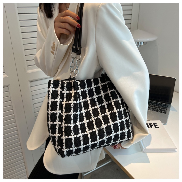 Túi đeo chéo JASMIN NOIR họa tiết caro thời trang cho nữ