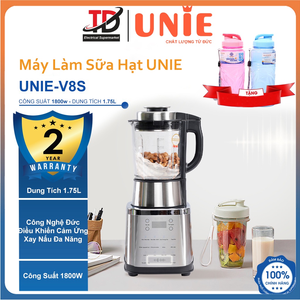 Máy Làm Sữa Hạt Unie V8S - 1.75Lit 1800W - Xay Nấu Đa Năng - Bảo Hành Chính Hãng 2 Năm