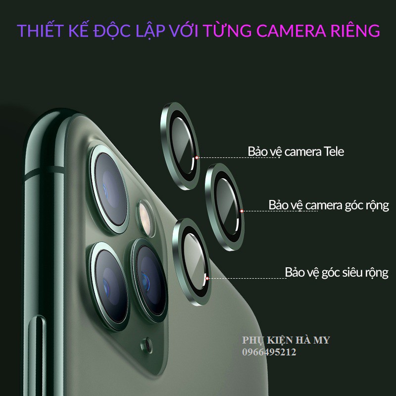 Ống Kính Cường Lực Camera Đơn Chống Lóa Phù Hợp Cho Dòng Máy iPhone 11/ 12/pro/mini/promax