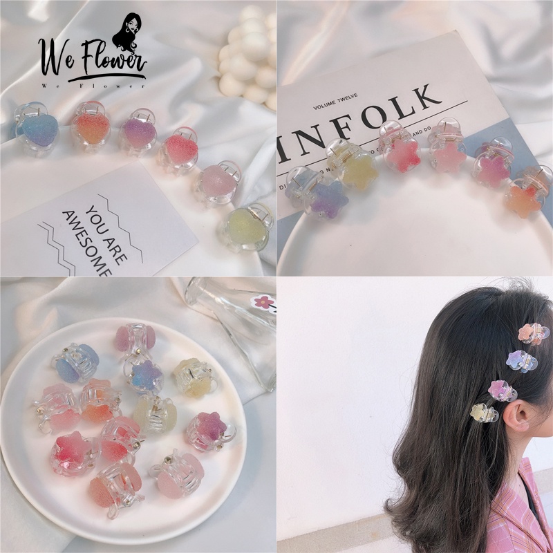 Kẹp tóc càng cua WE FLOWER mini thiết kế mềm mại xinh xắn dành cho nữ