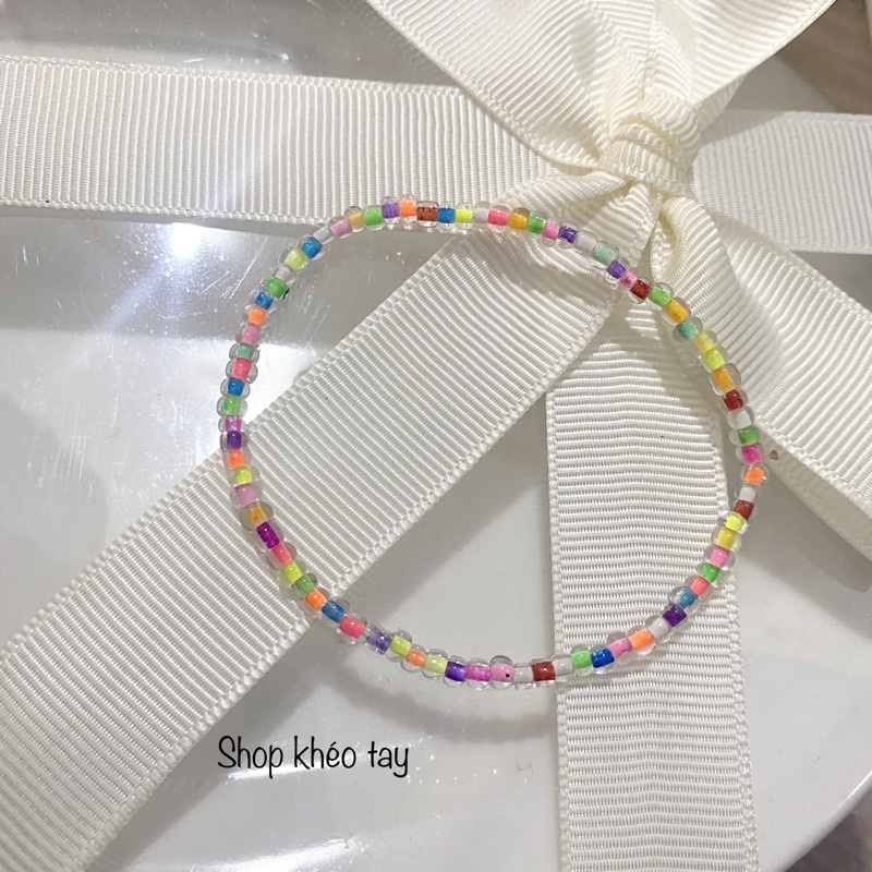 Vòng tay hạt cườm pha lê cầu vồng