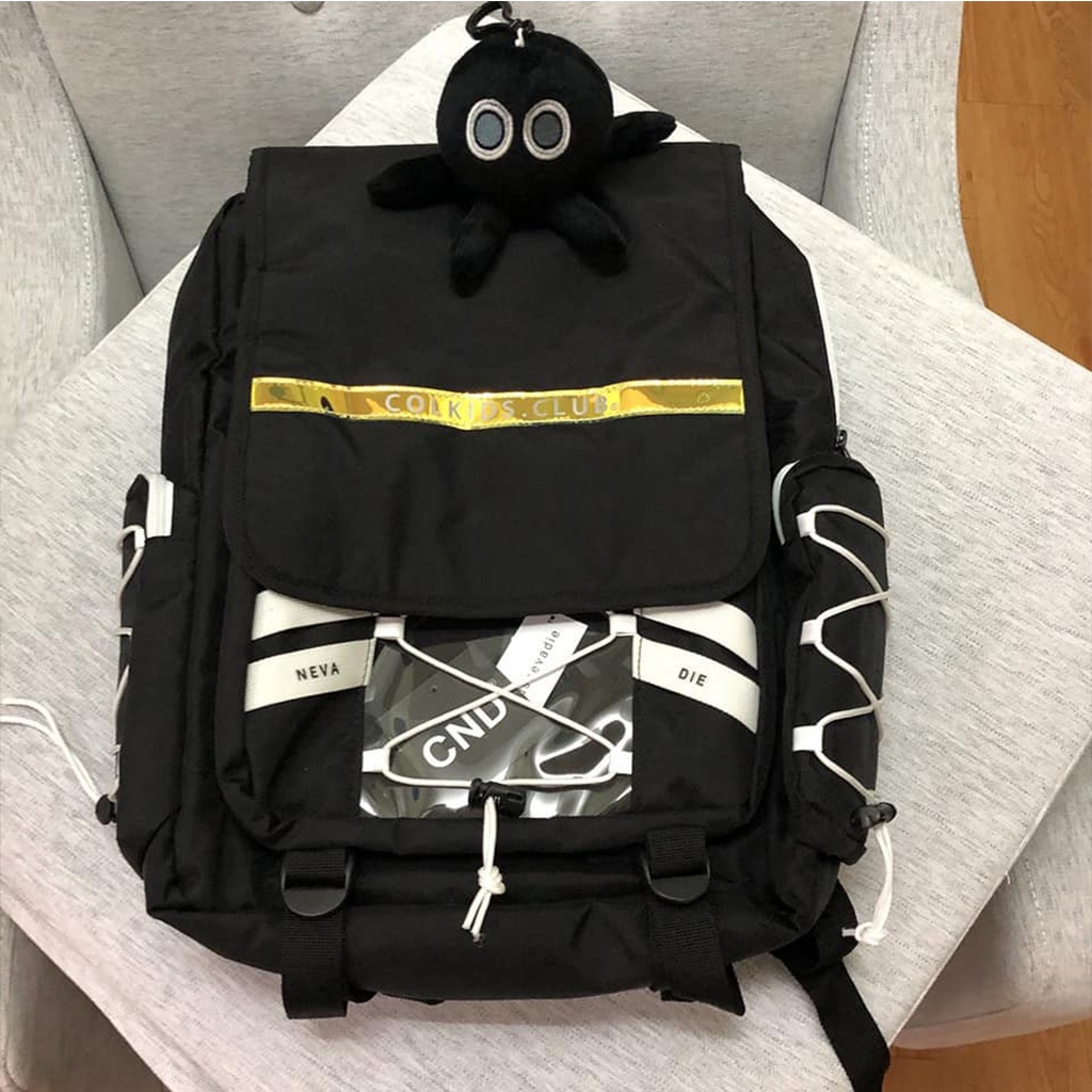 Balo Đi Học Nam Nữ - Balo Thời Trang Colkids Club SS4 Đen Cá Tính BL05