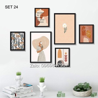 BỘ 6 TRANH TREO TƯỜNG SCADINAVIAN ĐÃ CÓ KHUNG (SET 24)