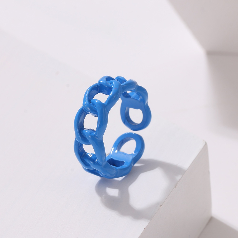 Korean Fashion Acrylic Buckle Resin Ring Fresh and Cute Girl Index Finger Ring Clay Ring Gift