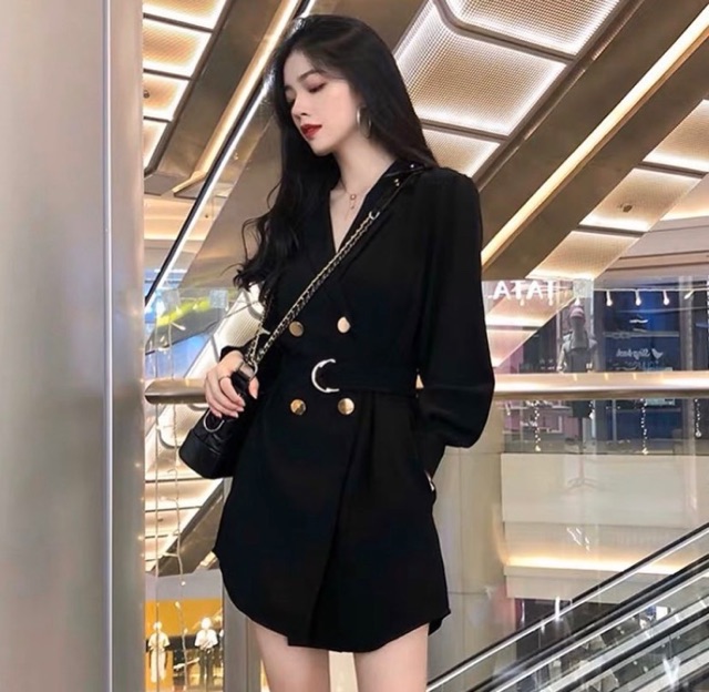 Đầm giả vest kèm belt