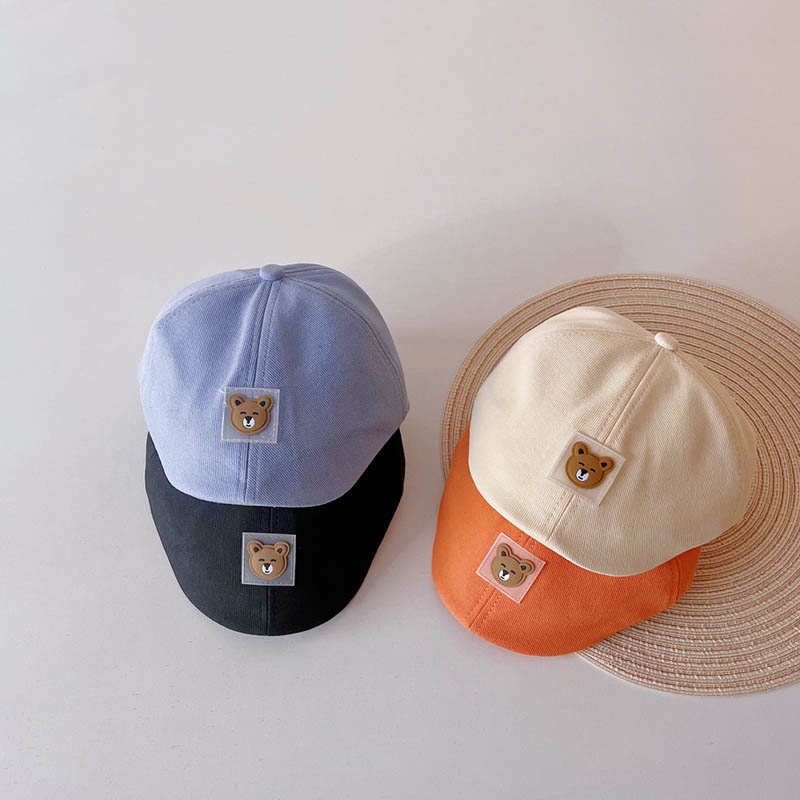 Nón Beret Chống Nắng Màu Kẹo Hình Chú Gấu Dễ Thương Phong Cách Cổ Điển Cho Bé