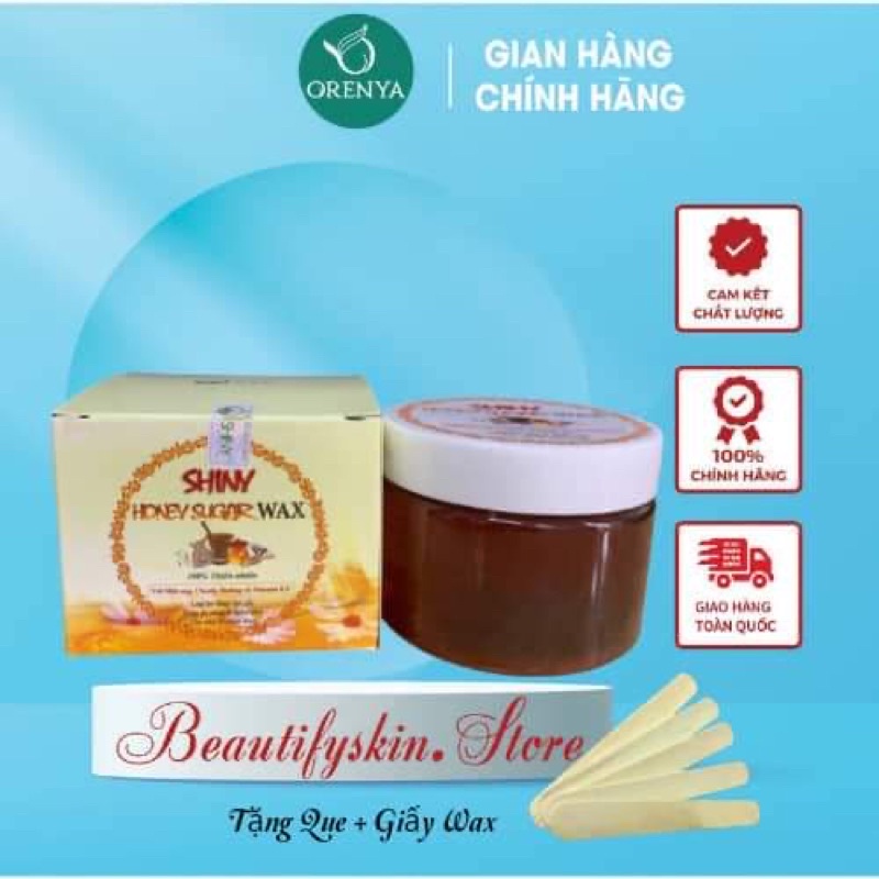 Sáp Wax Lông Shiny Honey Sugar 100% Thiên Nhiên An Toàn Cho Da Hũ 75gr