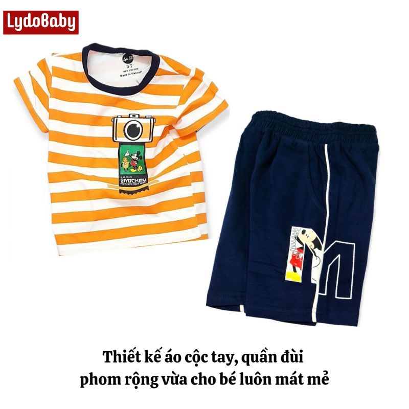 Đồ bộ bé trai LYDO BB thun 100% cotton co giãn 4 chiều hàng công ty chất đẹp mềm mát 3 đến 10 tuổi áo cộc tay quần đùi