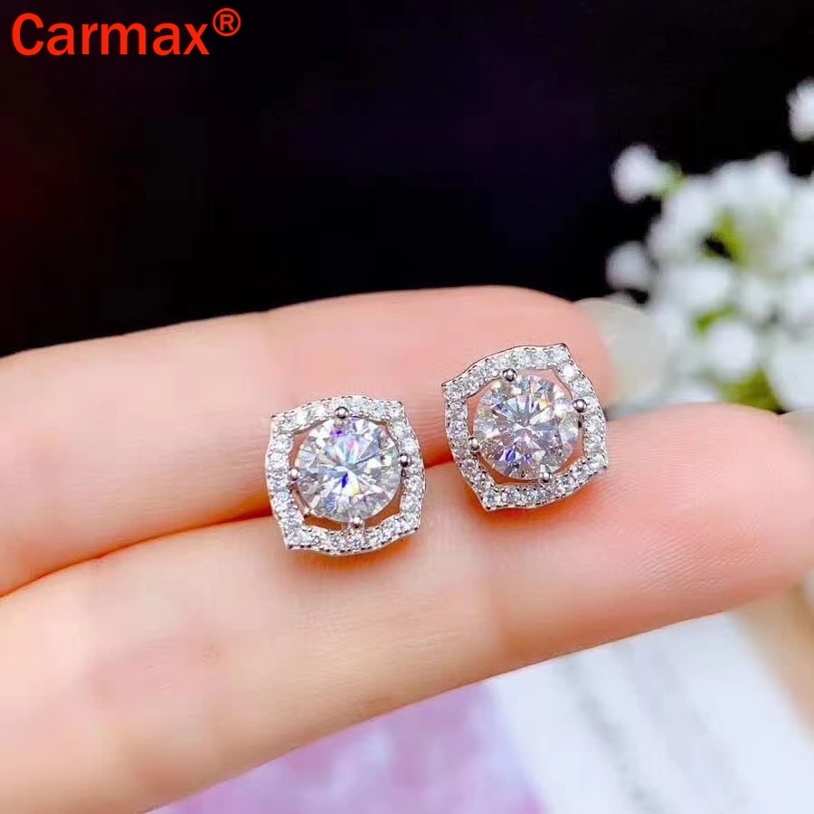 Bông tai hình moissanite thời trang cổ điển độc đáo cho nữ