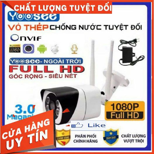 [Mã 11ELSALE hoàn 7% đơn 300K] Camera Yoosee Full HD vỏ thép đàm thoại 2 chiều ban đêm có màu