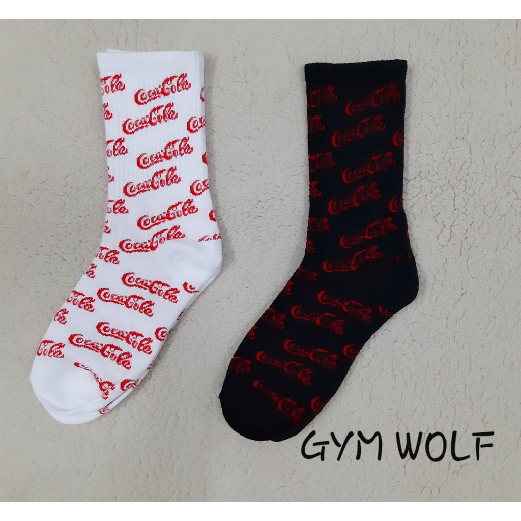 Vớ Coca-cola cổ cao Nam Nữ phong cách thể thao, đường phố.