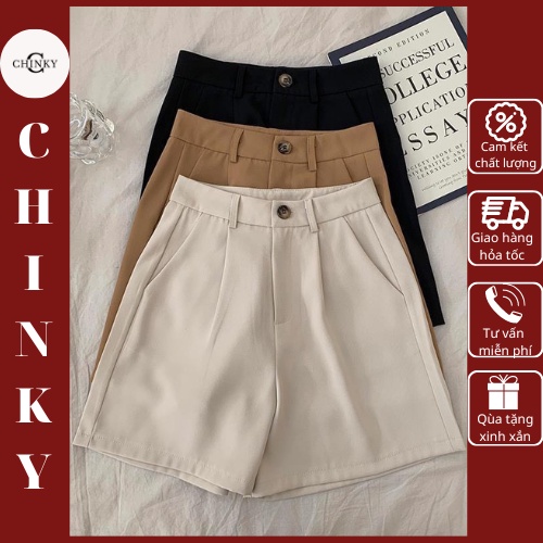 Quần short nữ,quần short vải ống rộng cạp cao chất Cát Hàn cao cấp mặc cực kì thoải mái mẫu mới nhất Hè 2022