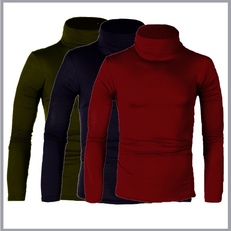 Áo sweater Dệt Kim Cổ Lọ Tay Dài Màu Sắc Đơn Giản Thời Trang Mùa Đông Cho Nam Giới