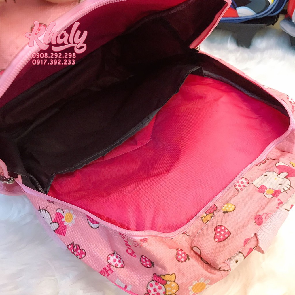 Balo, cặp táp 17" 2 ngăn hình Hello Kitty 3D màu hồng cho học sinh bé gái - BLKTBAU - (30x15x42cm)