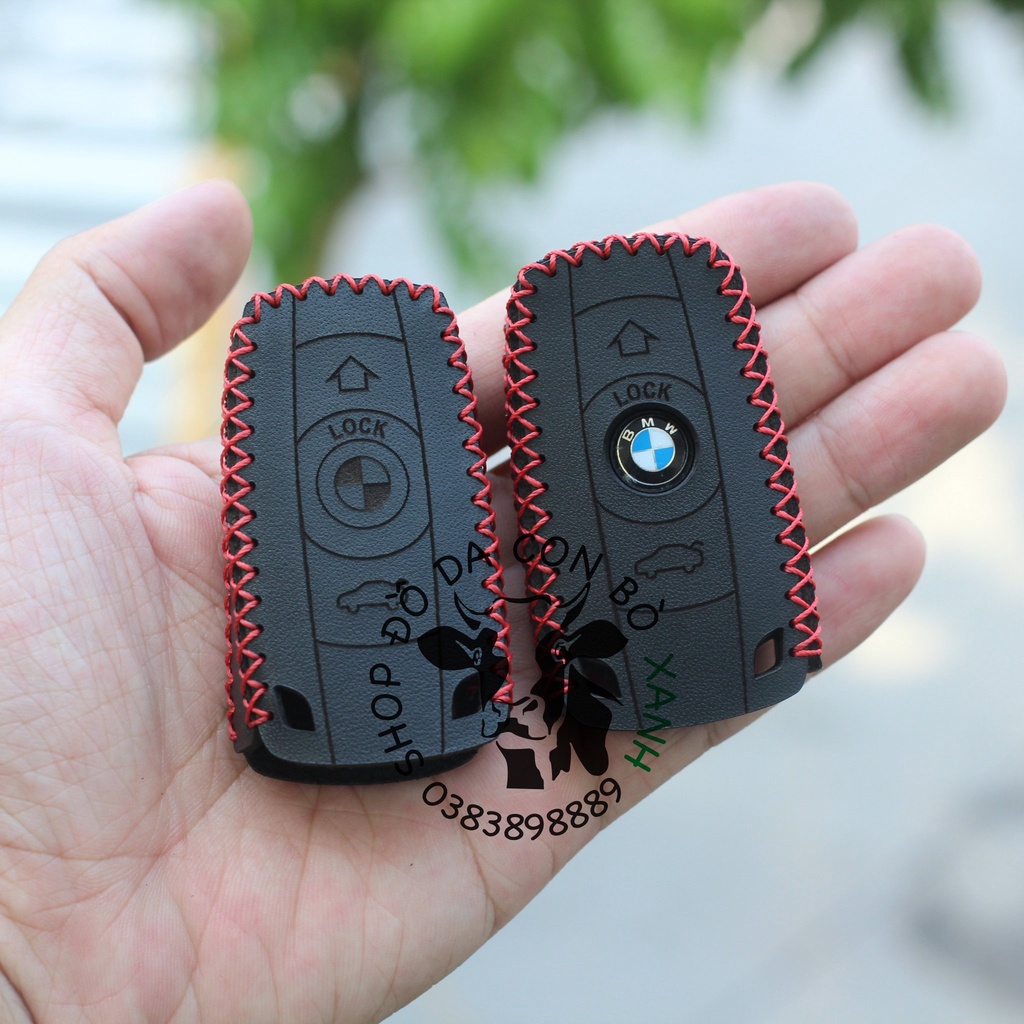 Bao da chìa khóa BMW series 3 5 handmade da thật 001