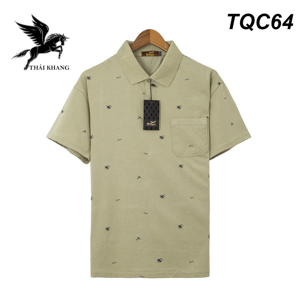 Áo thun nam cổ tàu quảng châu THÁI KHANG cao cấp loại 1 của Wlhyz trung niên form rộng TQC