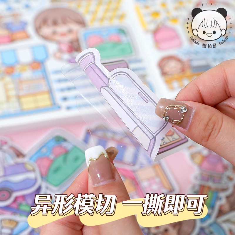 Set 40 Miếng Dán Trang Trí Họa Tiết Hoạt Hình Dễ Thương Xinh Xắn