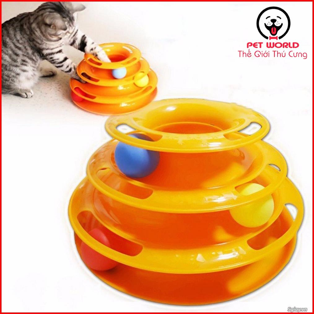Đồ chơi mèo 3 tầng hình tháp banh cho mèo đùa nghich vui nhộn giảm stress cho mều