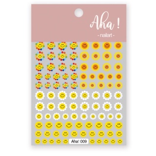 Sticker 3d hoa mặt cười | hình dán móng tay đáng yêu aha! 009