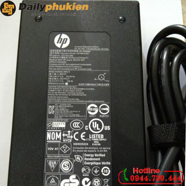 Sạc laptop HP 19.5v 7.7a chân kim to 150W zin dailyphukien