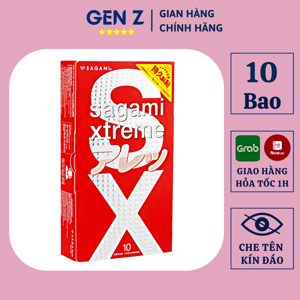 Bao Cao Su Sagami Feel Có Gai – BCS Mỏng Gai Nhỏ Nhiều Gel Kéo Dài Thời Gian - Hộp 10 Chiếc