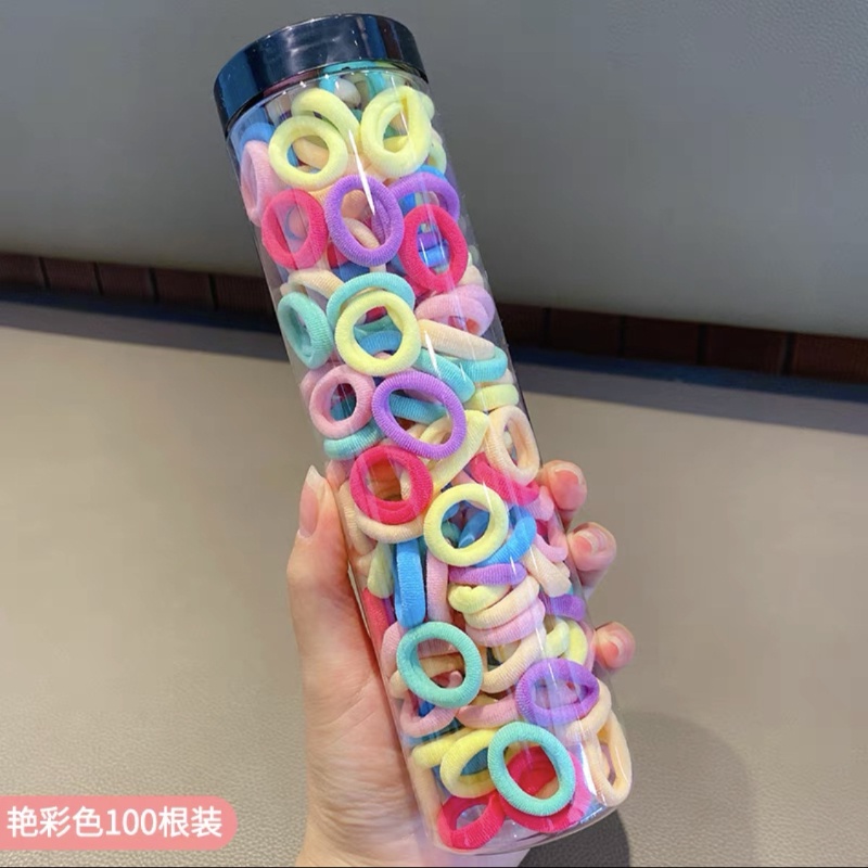 100 cái Dây Buộc Tóc Cao Su Co Giãn Tốt Không Gây Đau Thời Trang Cho Bé Gái