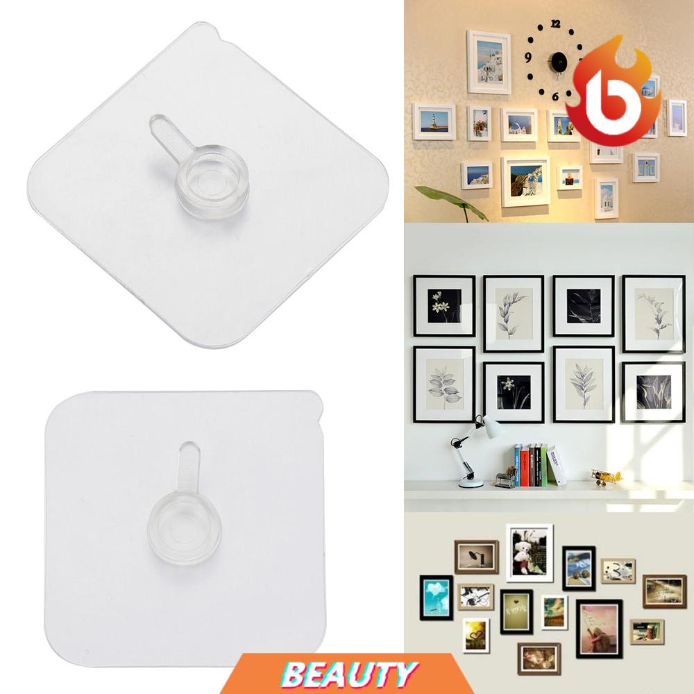 Set 10 móc treo tranh ảnh trong suốt dán tường không cần khoan có thể chống thấm nước