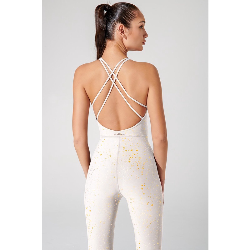 OLABEN Bộ tập liền yoga gym thiết kế ánh nhũ Aleyn Jumpsuit