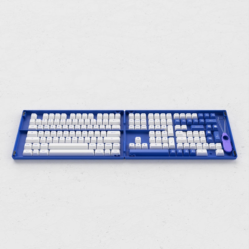 Set keycap AKKO Blue on White (PBT Double-Shot/ASA profile/197 nút) - Hàng chính hãng