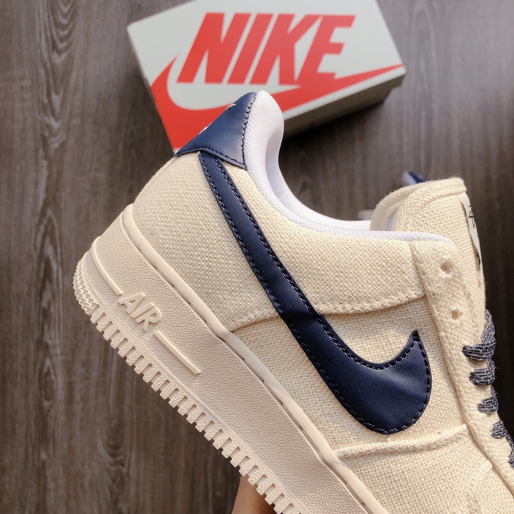 Giày sneaker AF1 BeigeDeep Blue full size nam nữ