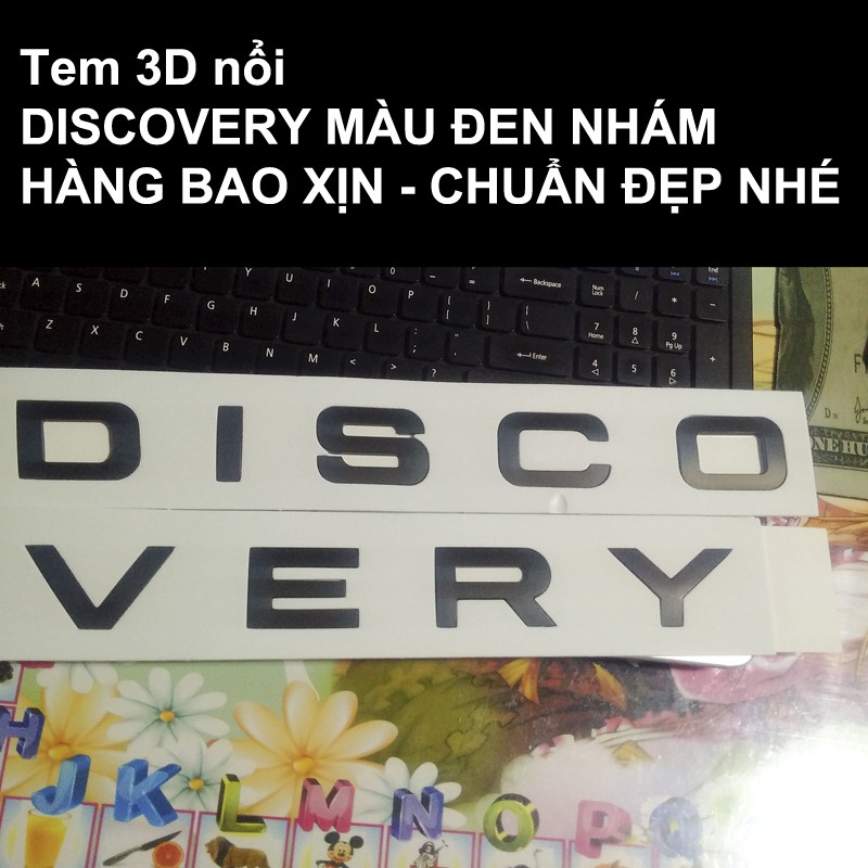 Bộ tem chữ nổi 3D DISCOVERY trang trí xe hơi ô tô MÀU ĐEN NHÁM hàng xịn (hình thật có video)