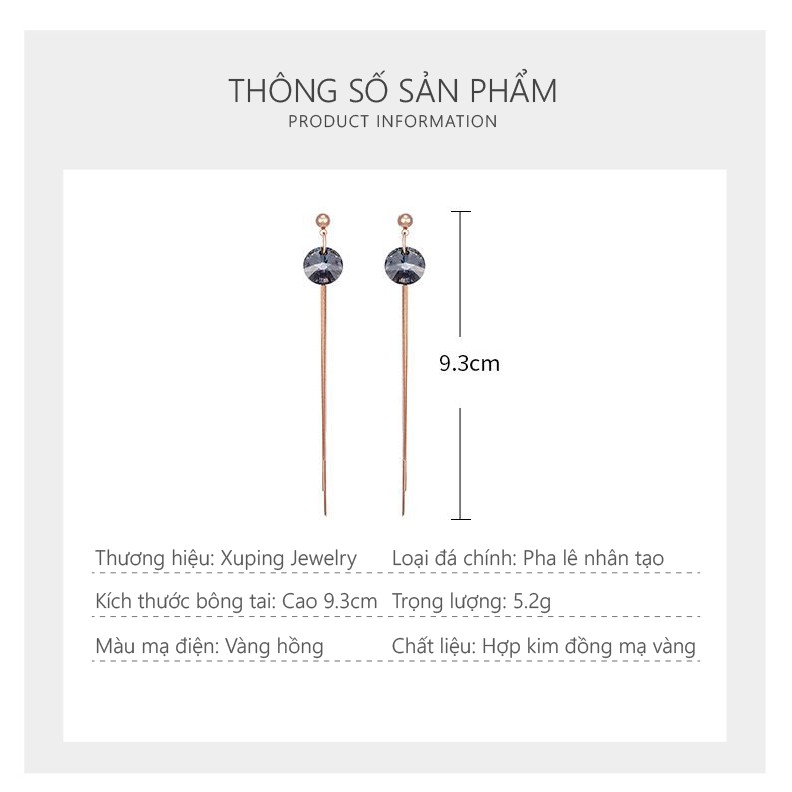 Bông Tai Mạ Vàng Hồng, Đính Đá Thanh Lịch - XPBT30