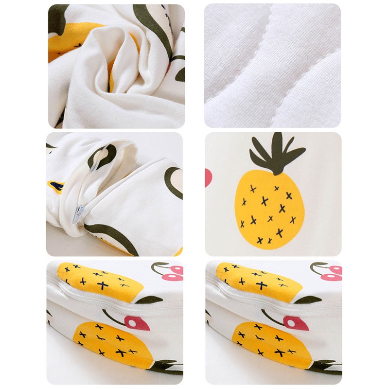 Túi Ngủ Cotton Tay Dài Mềm Mại Giữ Ấm Mùa Thu Đông Có Thể Tháo Rời Cho Bé Sơ Sinh