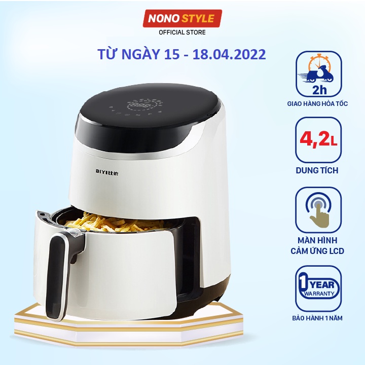 [Mã ELHADEV giảm 4% đơn 300K] Nồi chiên không dầu BIYI AF69A 4.2L 1500W, Bảo Hành 12 Tháng