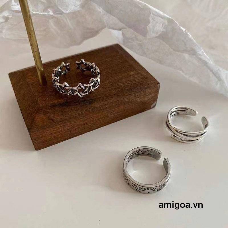 ✨✨【ba chiếc nhẫn】Nhẫn hở hình ngôi sao phong cách hip hop cổ điển cho nam và nữ